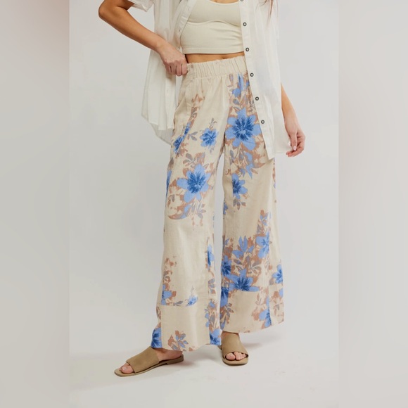 Day's End Linen Printed Pull-On Pants - Picture 1 of 2